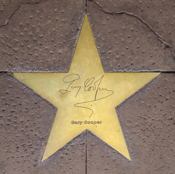 Star of Gary Cooper on sidewalk in Phoenix, Arizona.