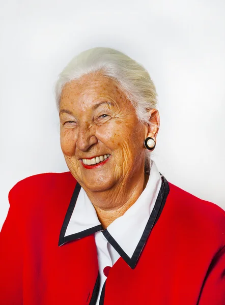 Portrait of smiling attractive senior woman — Stock Photo, Image