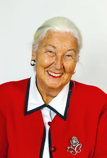 Portrait of smiling attractive senior woman — Stock Photo, Image