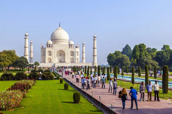 Agra, Hindistan Taj mahal ziyaret — Stok fotoğraf