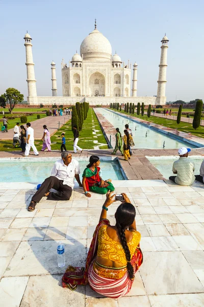Agra, Hindistan Taj mahal ziyaret — Stok fotoğraf