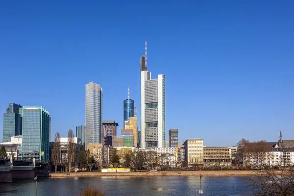 Pohled na panorama Frankfurtu nad Mohanem, Německo — Stock fotografie