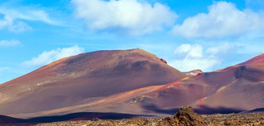 volkanik manzara Timanfaya milli parkta, lanzarote alınan,
