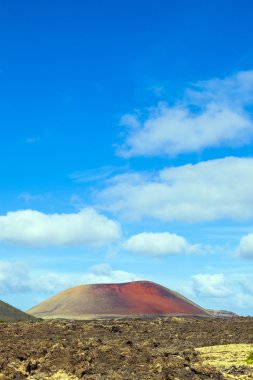volkanik manzara Timanfaya milli parkta, lanzarote alınan,