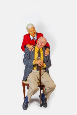 mutlu yaşlı kıdemli çift portresi
