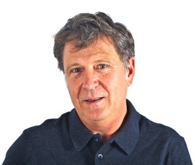 smart attractive man in studio isolated on white