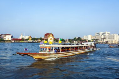 in the boat at the river Mae Nam Chao Phraya in Bangkok