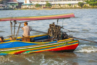 in the boat at the river Mae Nam Chao Phraya in Bangkok