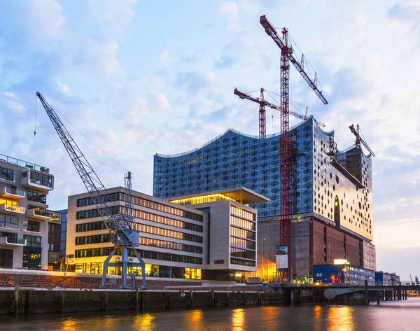 Lugar de construcción del nuevo edificio filarmónico Elbphilharmonic en el Har —  Fotos de Stock