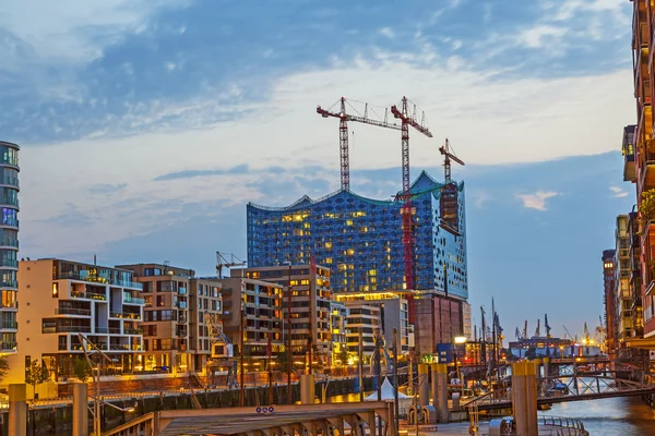 Lugar de construcción del nuevo edificio filarmónico Elbphilharmonic en el Har —  Fotos de Stock