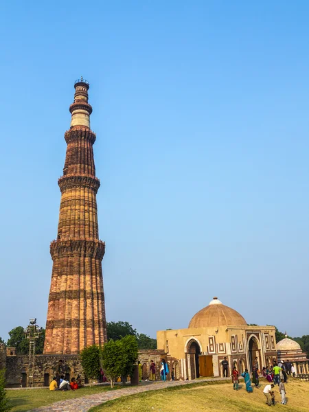 Wieży Qutub minar lub qutb minar w delhi, Indie — Zdjęcie stockowe