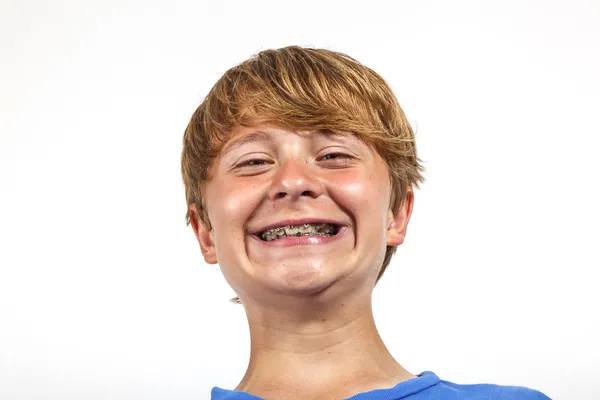 Cute handsome boy in studio — Stock Photo, Image