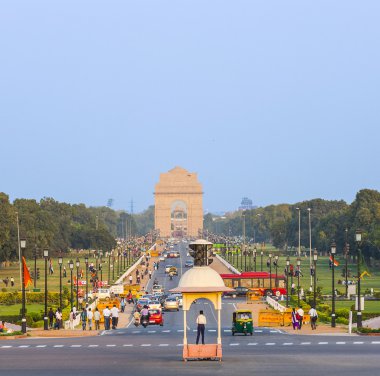 view on Rajpath boulevard to India gate clipart