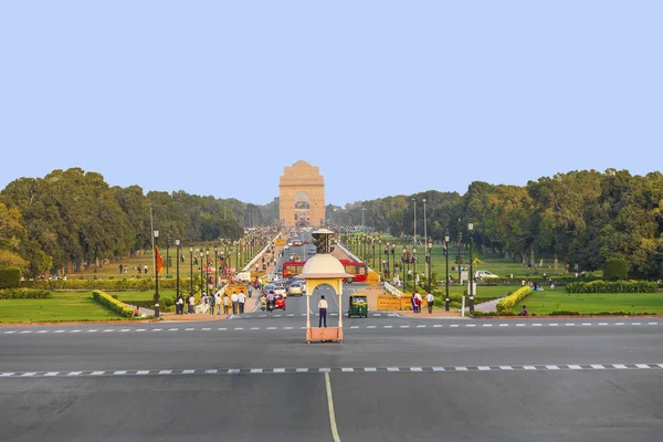 Vue sur le boulevard Rajpath à la porte de l'Inde — Photo