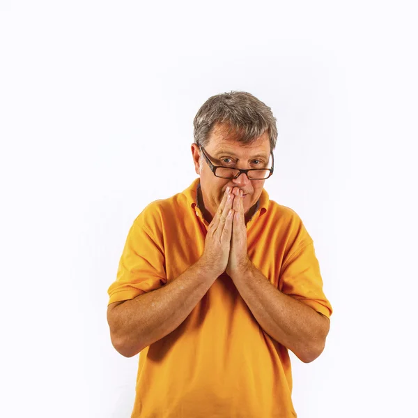 Portrait of cute handsome man thinking about a problem — Stock Photo, Image