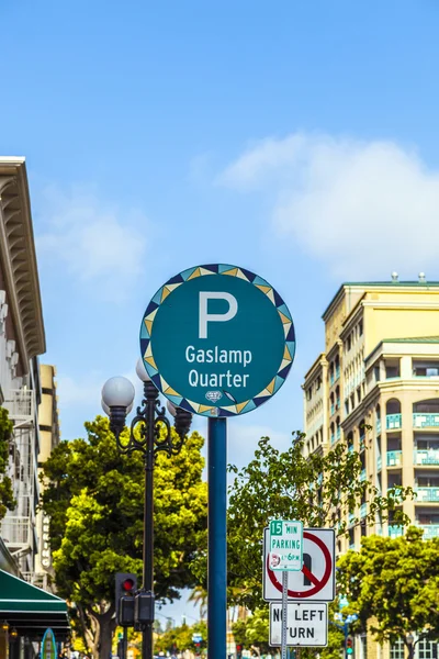 Sign Gaslamp Quarter in San Diego — Stock Photo, Image