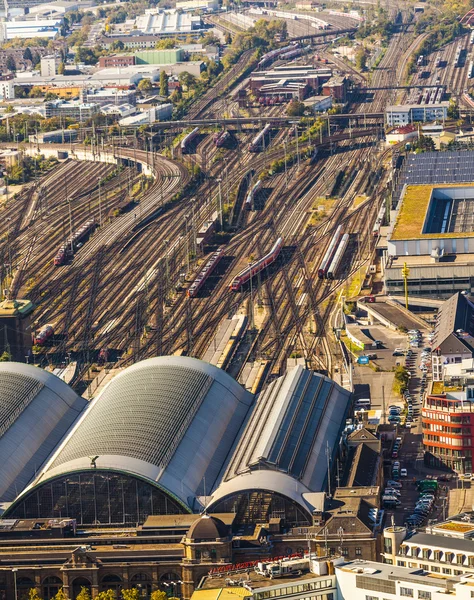 Aerial of the Hauptbahnhof in afternoon — Stock Photo, Image