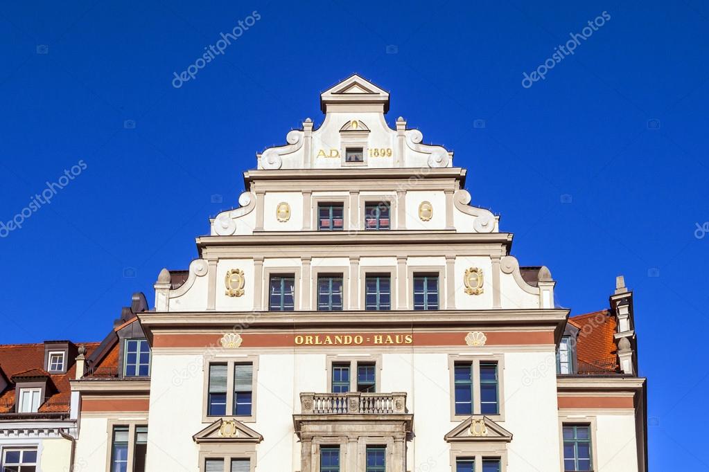 gable and facade of the old Orlando house in Munich