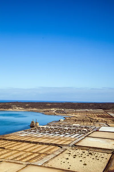 Berömda salinas de janubio i lanzarote, Kanarieöarna, Spanien — Stockfoto