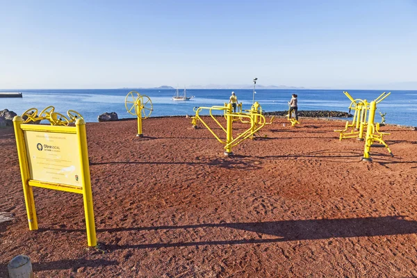Fitness spot in Playa Blanca at the coast — Stock Photo, Image