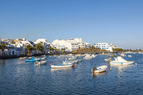 Boats in charco de San Gines, old harbor in Arrecife — Stock Photo, Image
