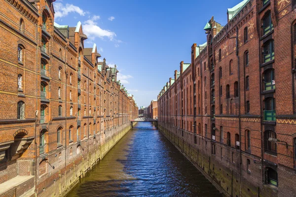 Speicherstadt, grande magazzino distretto di Amburgo, Germania — Foto Stock