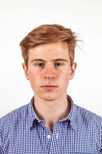 Portrait of handsome teenager with red hair — Stock Photo, Image