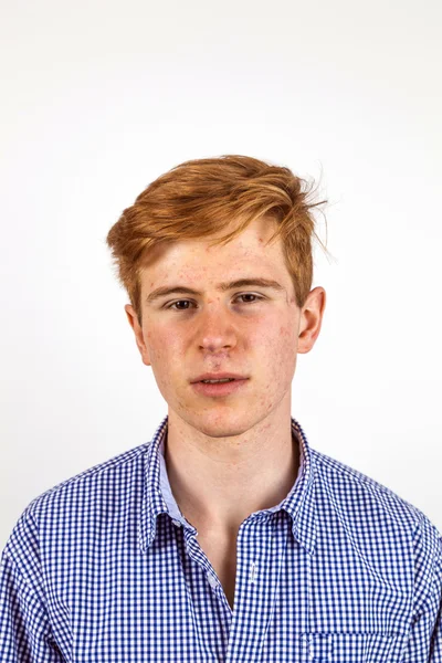 Portrait of handsome teenager with red hair — Stock Photo, Image