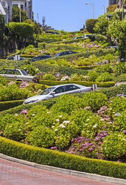 View of Lombard Street, the crookedest street in the world, San clipart