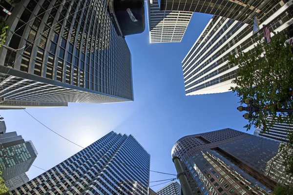 Skyscrapers downtown San Francisco in late afternoon — Stock Photo, Image