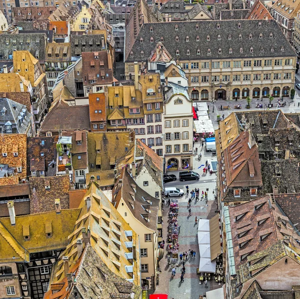 Vista aérea de Estrasburgo a la ciudad vieja —  Fotos de Stock