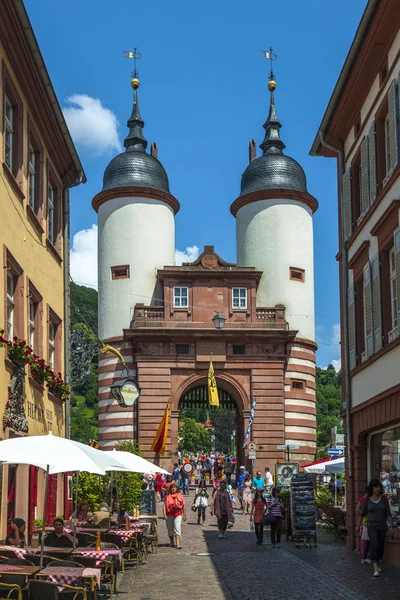 Brama most i miasta Heidelberg, Niemcy — Zdjęcie stockowe