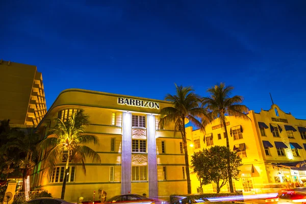 Night view at Ocean drive in South Miami — Stock Photo, Image