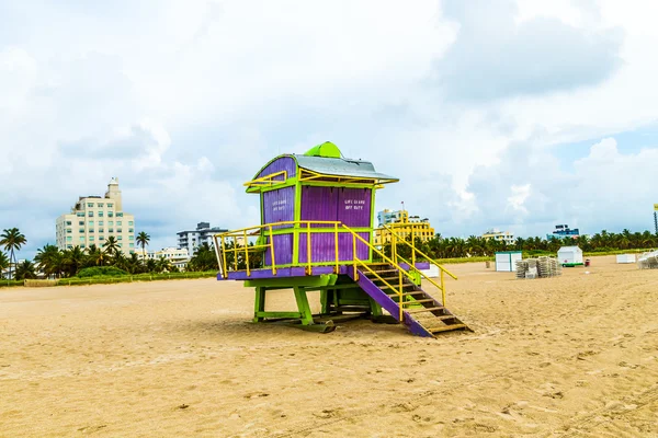 Wooden bay watch huts in Art deco style — Stock Photo, Image