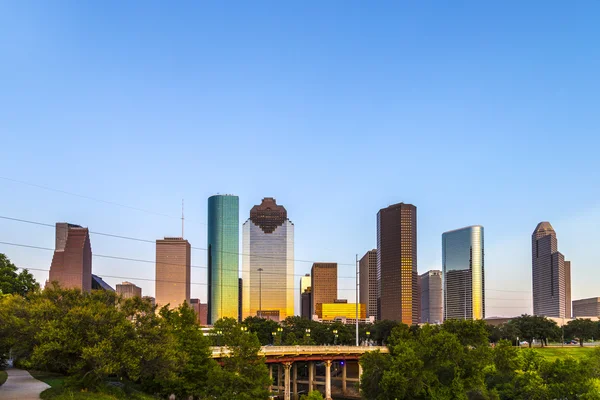 Prohlédni na centru Houstonu v pozdním odpoledni — Stock fotografie