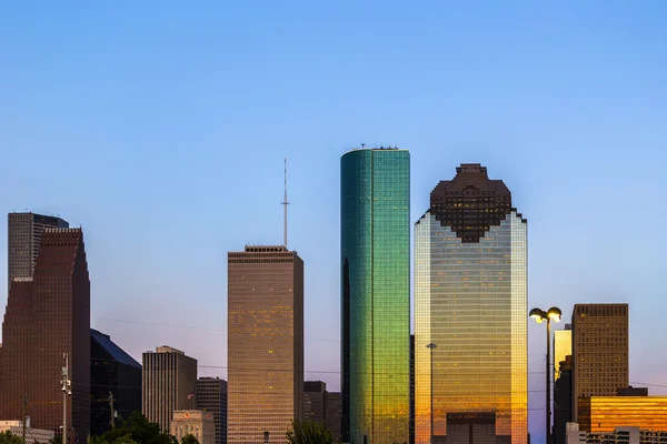 Prohlédni na centru Houstonu v pozdním odpoledni — Stock fotografie