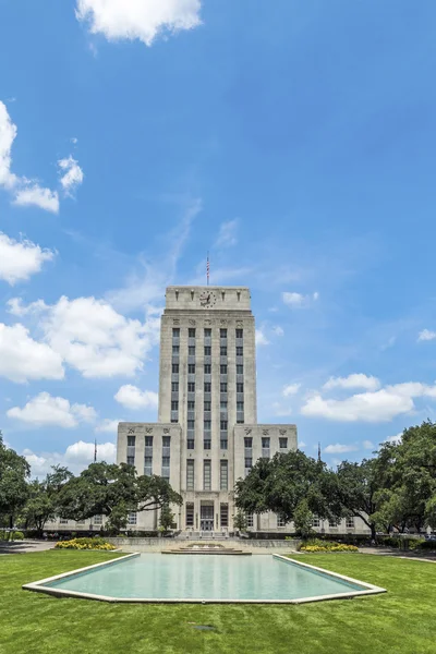 City Hall with Fountain and Flag — Stock Photo, Image