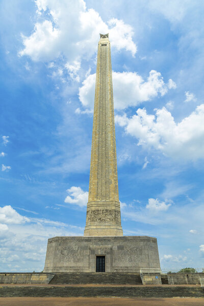 The San Jacinto Monument on a nice summer day