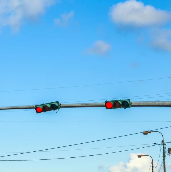 Traffic regulation in america with traffic lights — Stock Photo, Image
