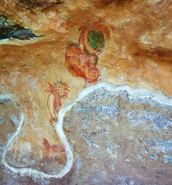 Wereld beroemde fresco's van dames in burcht op sigiriya stijl bij het paleis o — Stockfoto