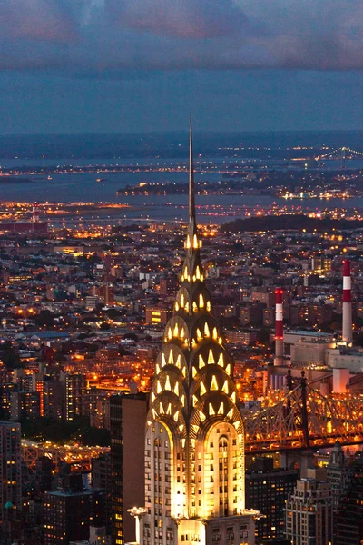 Aerial panoramic view over upper Manhattan from Empire State bui — Stock Photo, Image