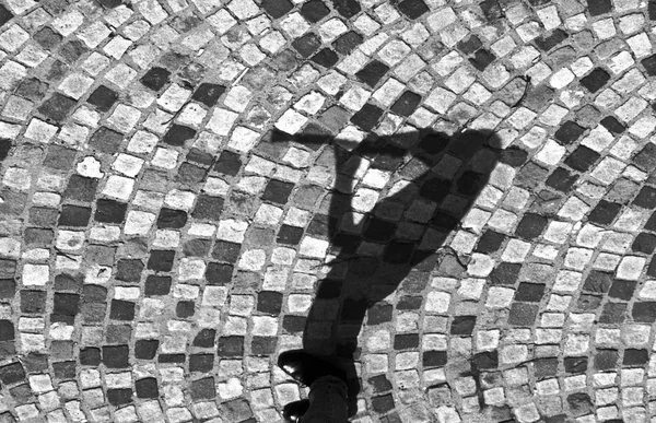 Schatten eines Musikers, der Flöte spielt — Stockfoto