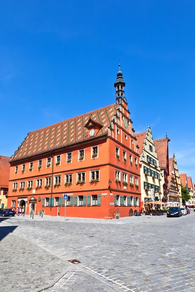 Słynny Stary romantyczny średniowiecznego miasta z dinkelsbuehl w Bawarii, ge — Zdjęcie stockowe