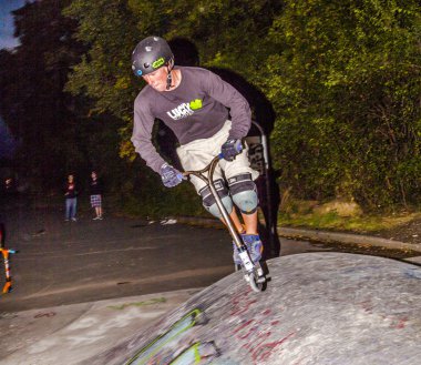 Heidelberg, Almanya - 26 Ağustos: Dünya scooter şampiyon dakota schuetz