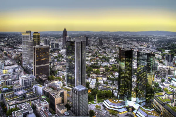 Antenne Frankfurt bei Nacht — Stockfoto