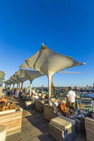 Aerial of Frankfurt in late afternoon from panorama platform — Stock Photo, Image