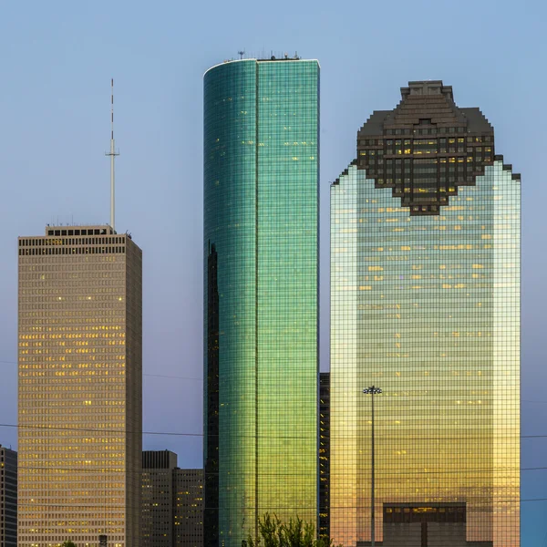 Prohlédni na centru Houstonu v pozdním odpoledni — Stock fotografie