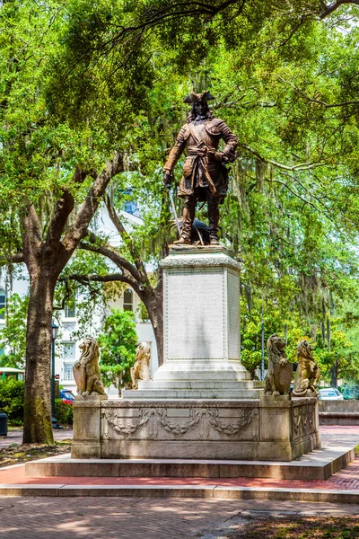 Mémorial à Savannah pour le général Oglethorpe — Photo