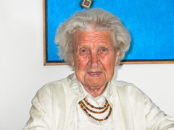 portrait of old senior woman