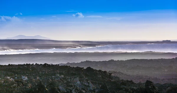 Puesta de sol panorámica en la costa de Janubio —  Fotos de Stock